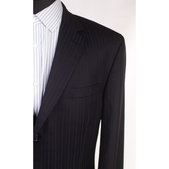 Michael Kors 44L Men Black Striped 3-Button Wool Blazer Suit Jacket Sport Coat - Picture 5 of 13